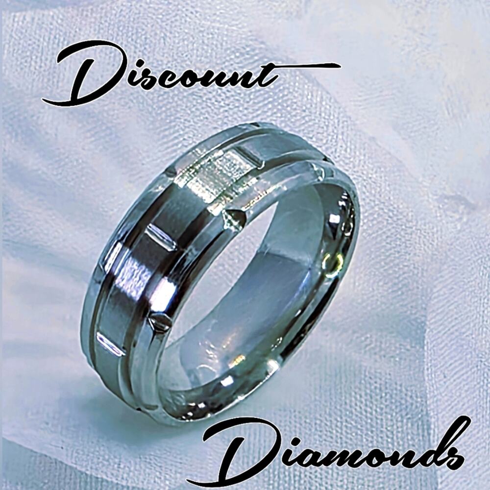 Tungsten Polished Silver Ring